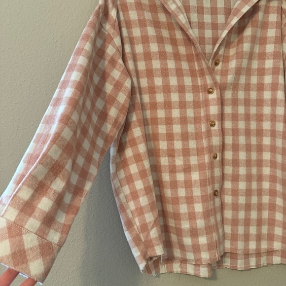 VICI Dress Forum Light Pink Plaid Button-Up Shirt - Picture 5 of 8